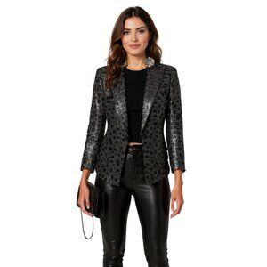 Smythe Blazer Printed Evening Leopard Pattern Jacket- Size 4